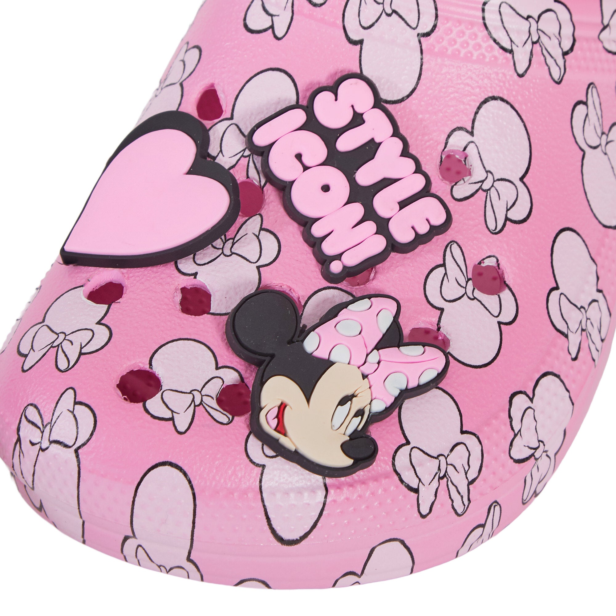 Disney Minnie Mouse Clogs Sandals + Charms badges Kids Sliders Indoor Shoes