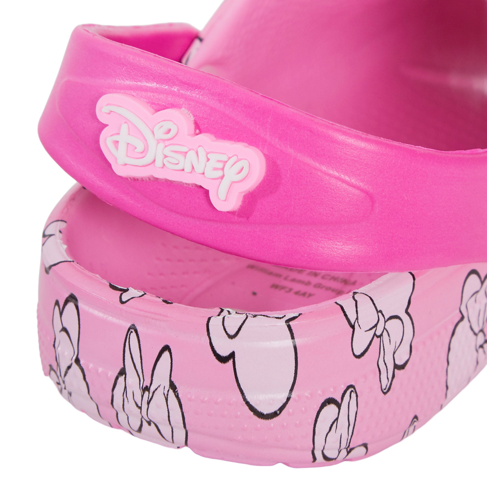 Disney Minnie Mouse Clogs Sandals + Charms badges Kids Sliders Indoor Shoes