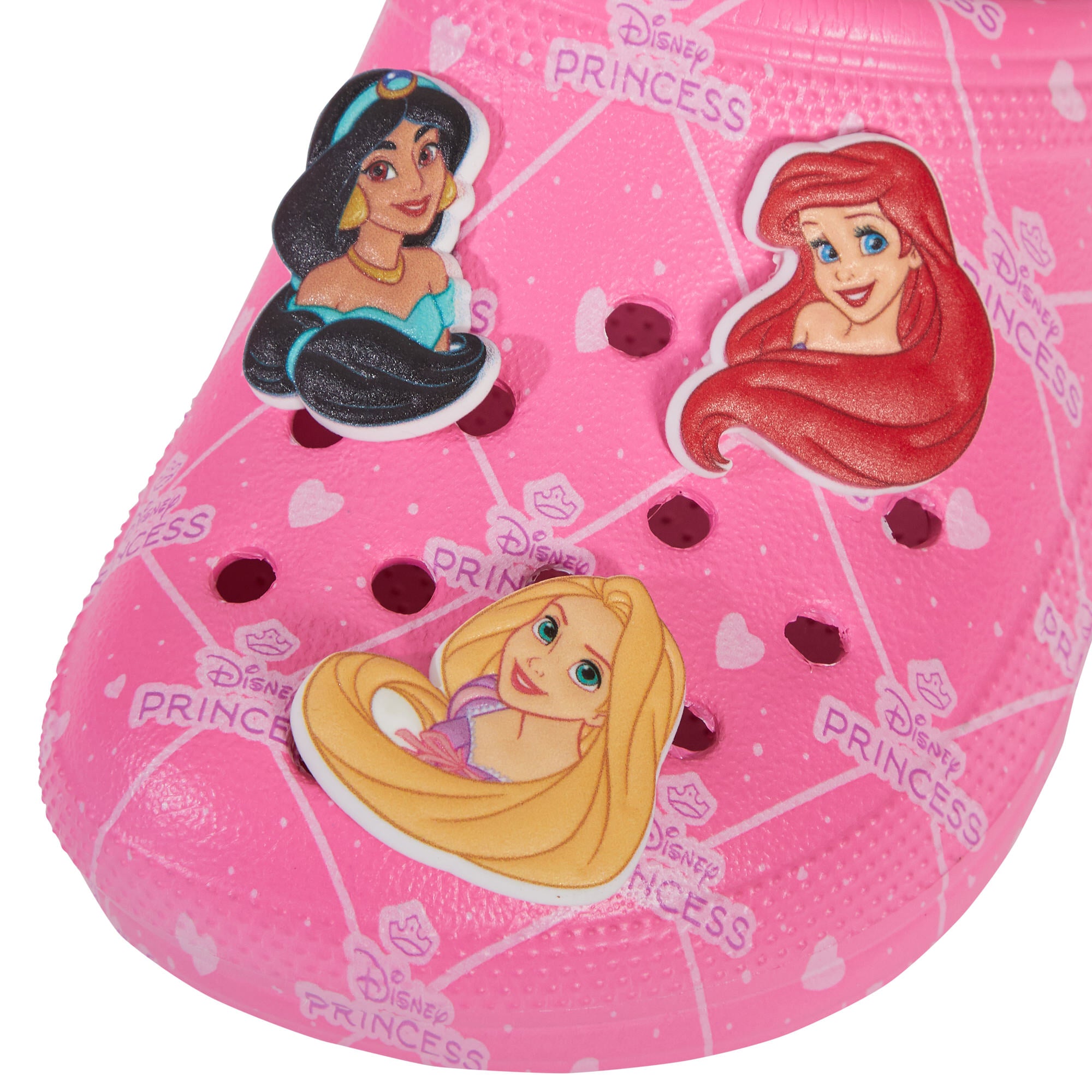 Disney Princess Clogs Sandals + Charms Badges Kids Princess Sliders Indoor Shoes