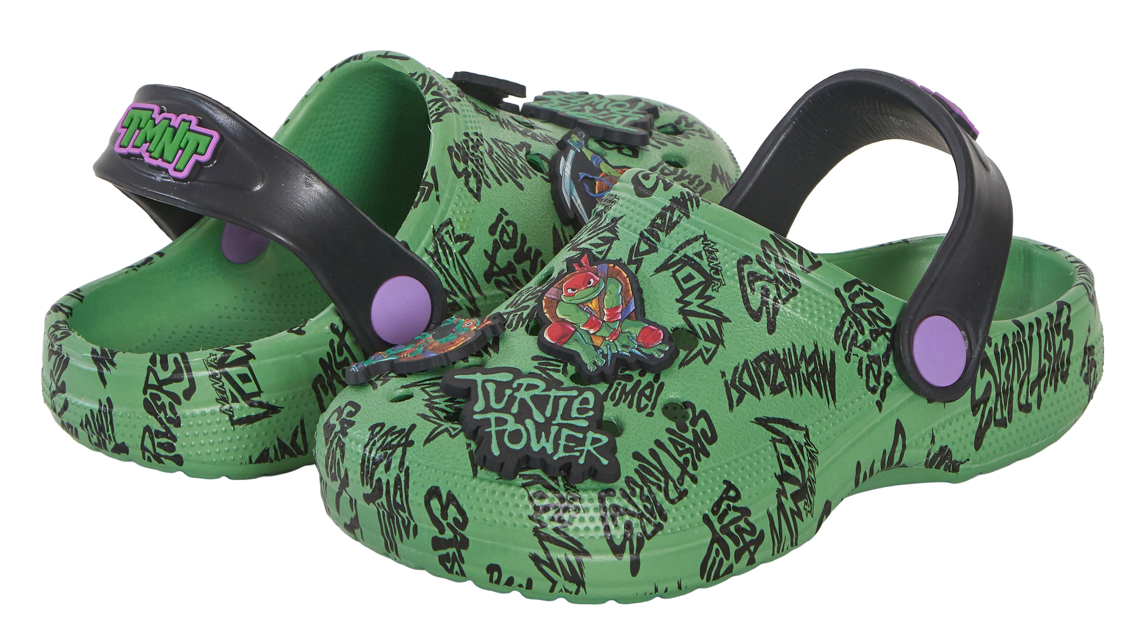 Boys Teenage Mutant Ninja Turtles Clogs Sandals Charms TMNT Sliders Indoor Shoes