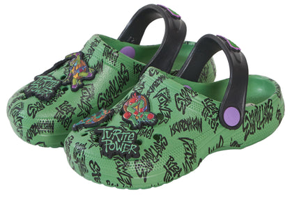 Boys Teenage Mutant Ninja Turtles Clogs Sandals Charms TMNT Sliders Indoor Shoes