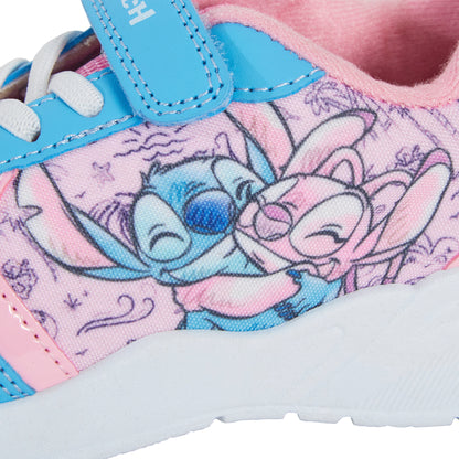 Girls Disney Stitch Trainers Kids Angel Easy Touch Fasten Sports Shoes Sneakers