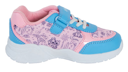 Girls Disney Stitch Trainers Kids Angel Easy Touch Fasten Sports Shoes Sneakers