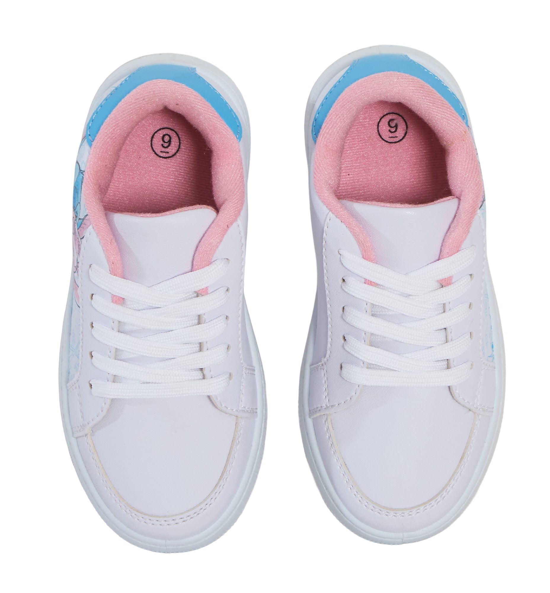 Girls Disney Stitch Trainers Lace Up White Stitch & Angel Sports Shoes Pumps