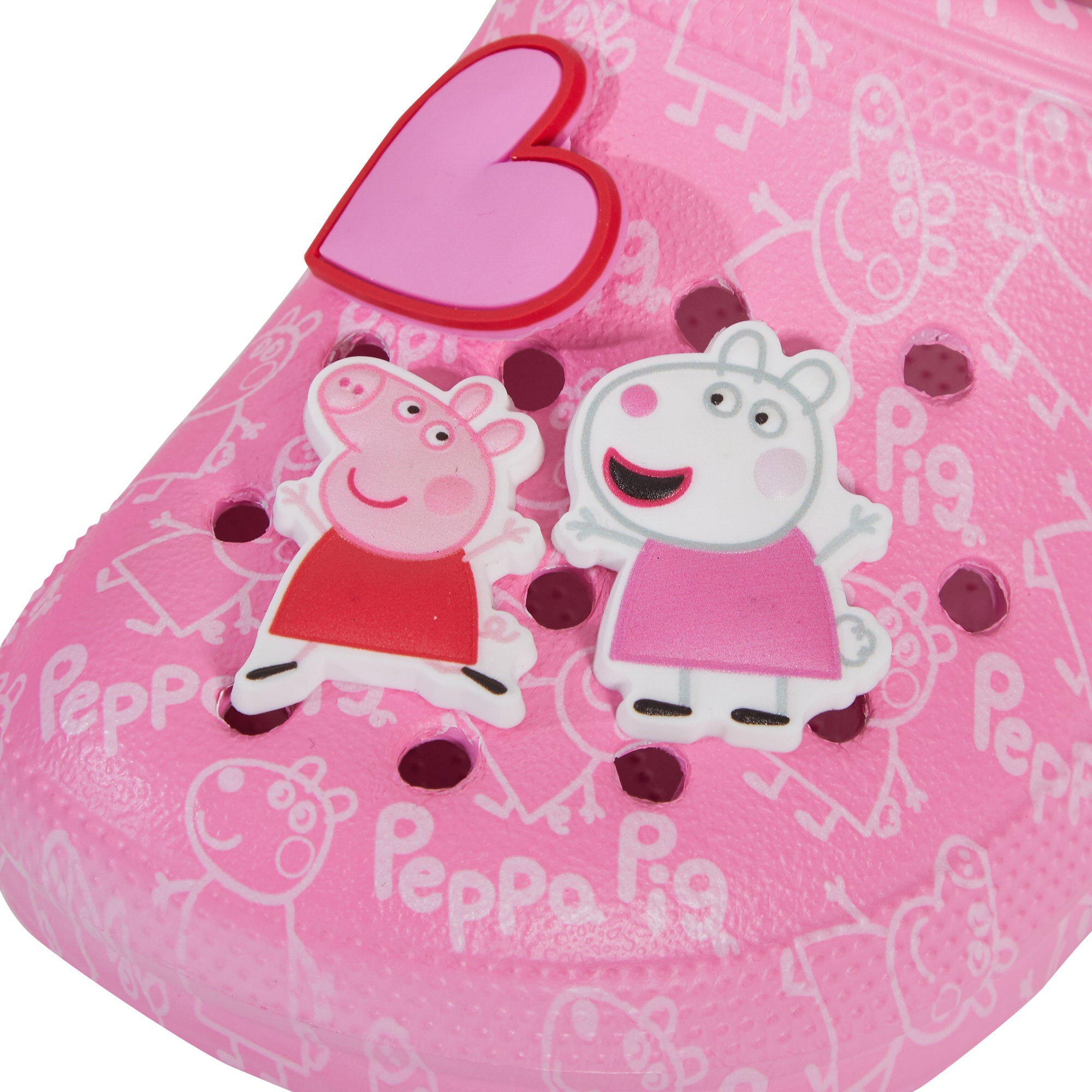 Girls Peppa Pig Clogs Sandals + Charms Badges Kids Peppa Indoor Shoes Sliders