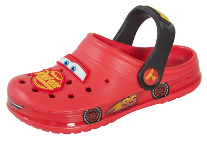Boys Disney Cars Clogs + Charms Kids Sandals Lightning McQueen Sliders + Strap