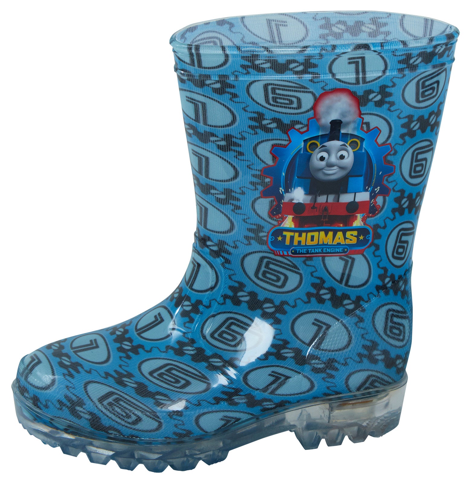 Thomas The Tank Engine Light Up Wellington Boots Kids Flashing Rain Snow Wellies