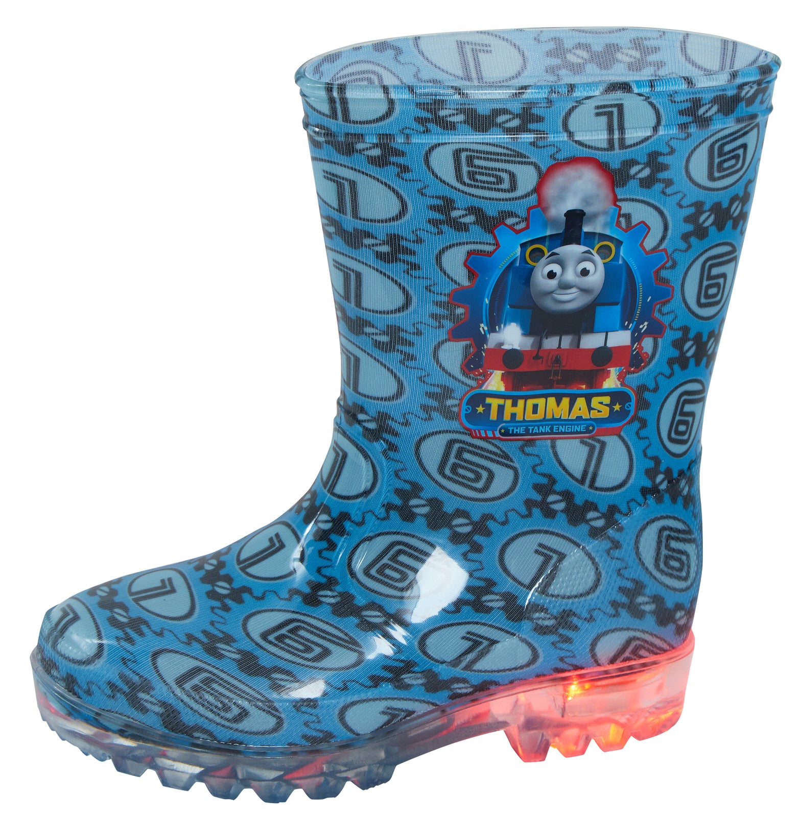 Thomas The Tank Engine Light Up Wellington Boots Kids Flashing Rain Snow Wellies