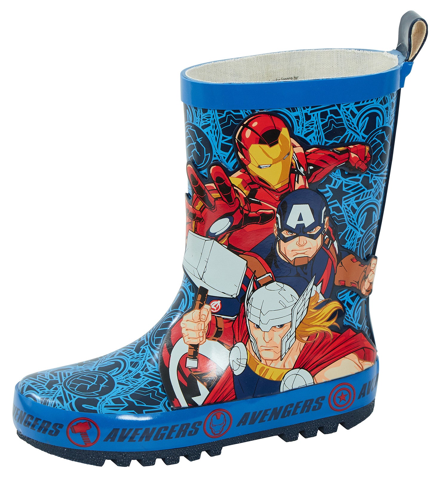 Marvel Avengers 2D Rubber Wellington Boots Kids Super Hero Snow Rain Wellies