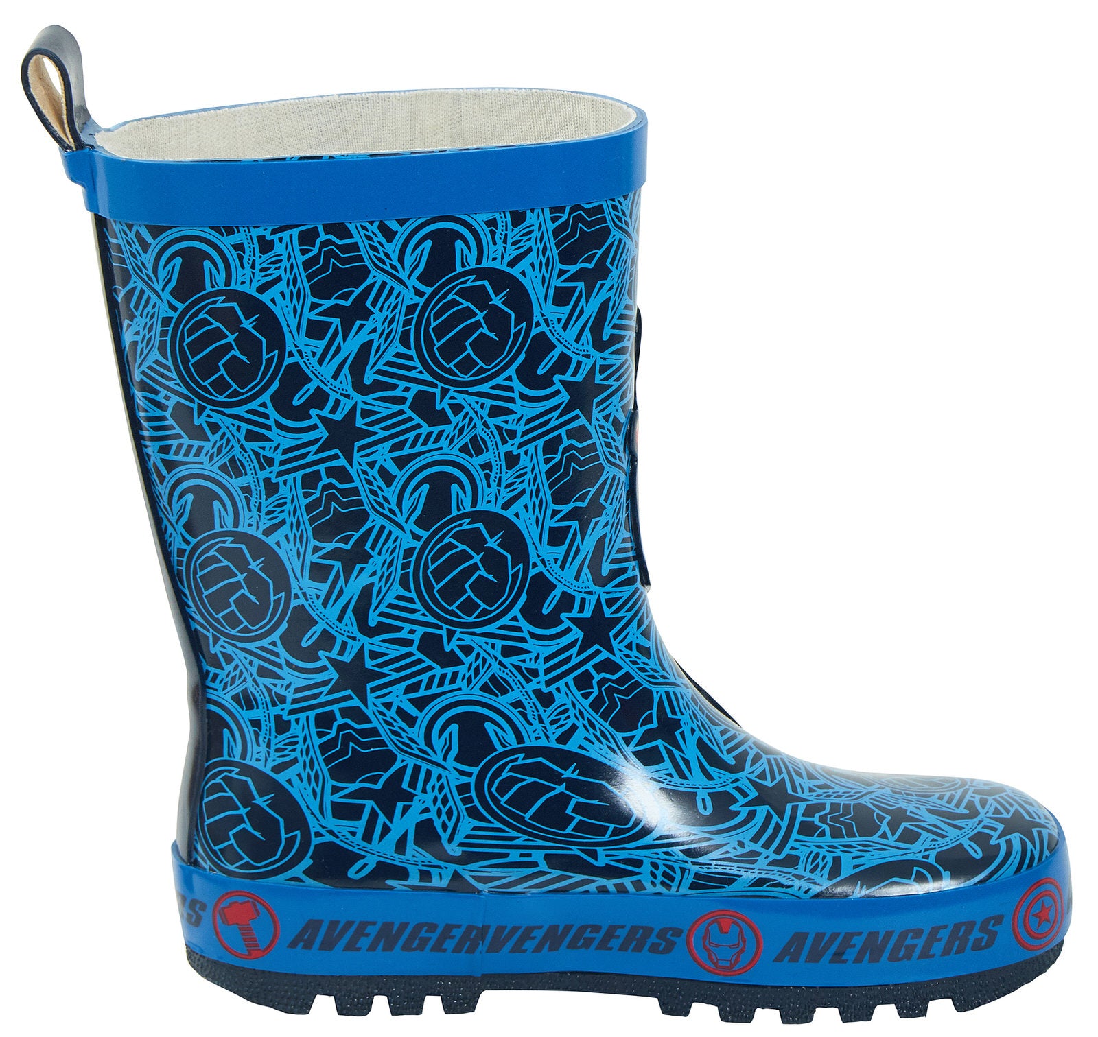 Marvel Avengers 2D Rubber Wellington Boots Kids Super Hero Snow Rain Wellies