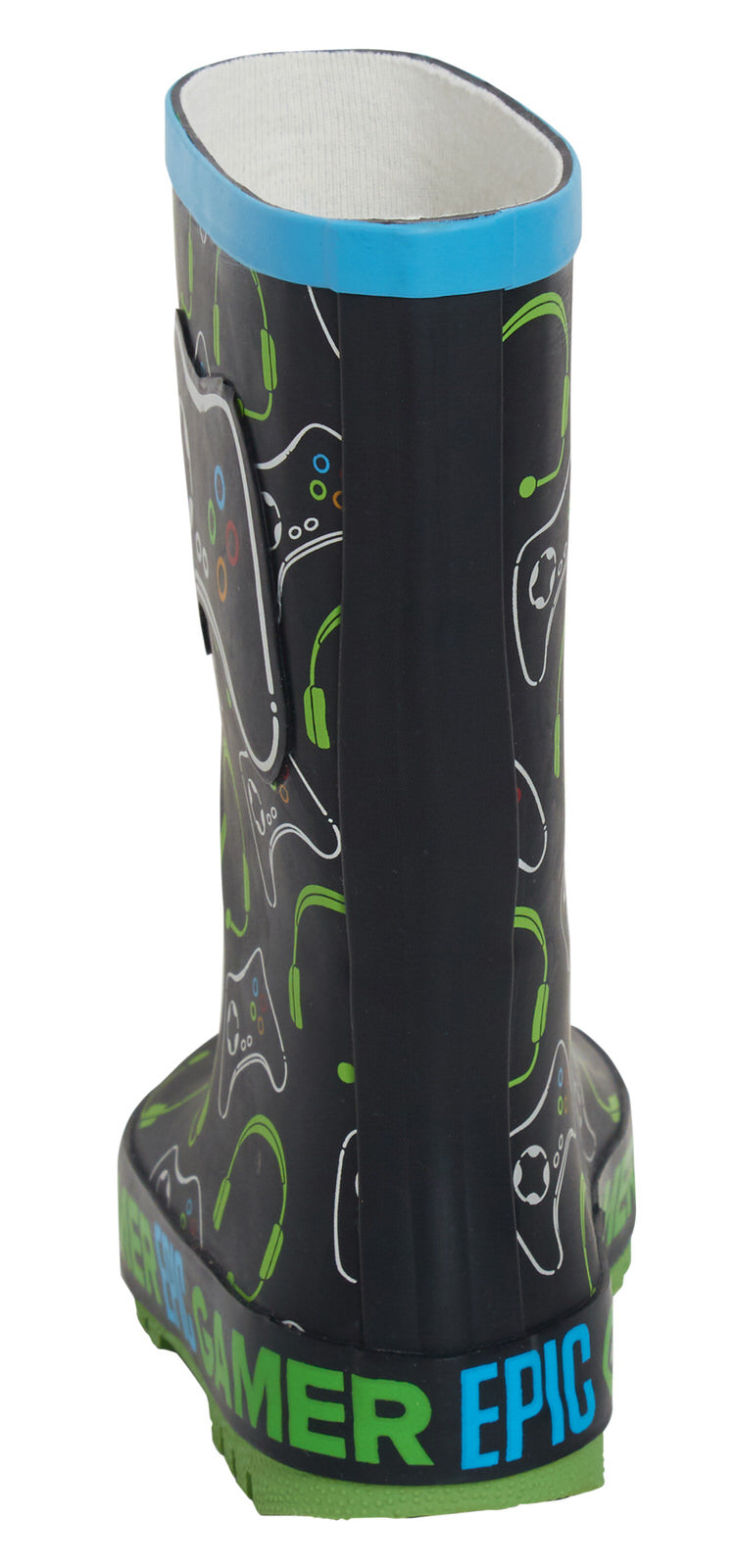 Boys Epic Gamer Wellington Boots Kids Gaming Snow Rain Waterproof Rubber Wellies