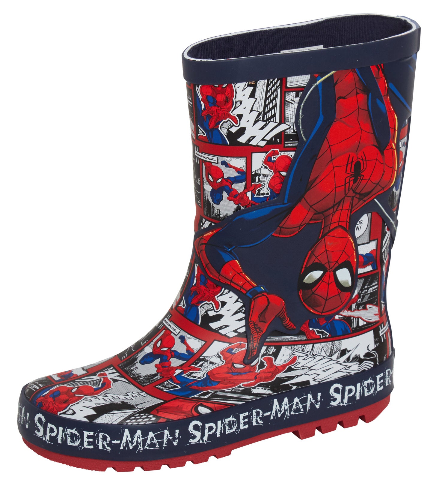Boys Spiderman Wellington Boots Kids Marvel Rubber Wellies Rain Shoes Wellys