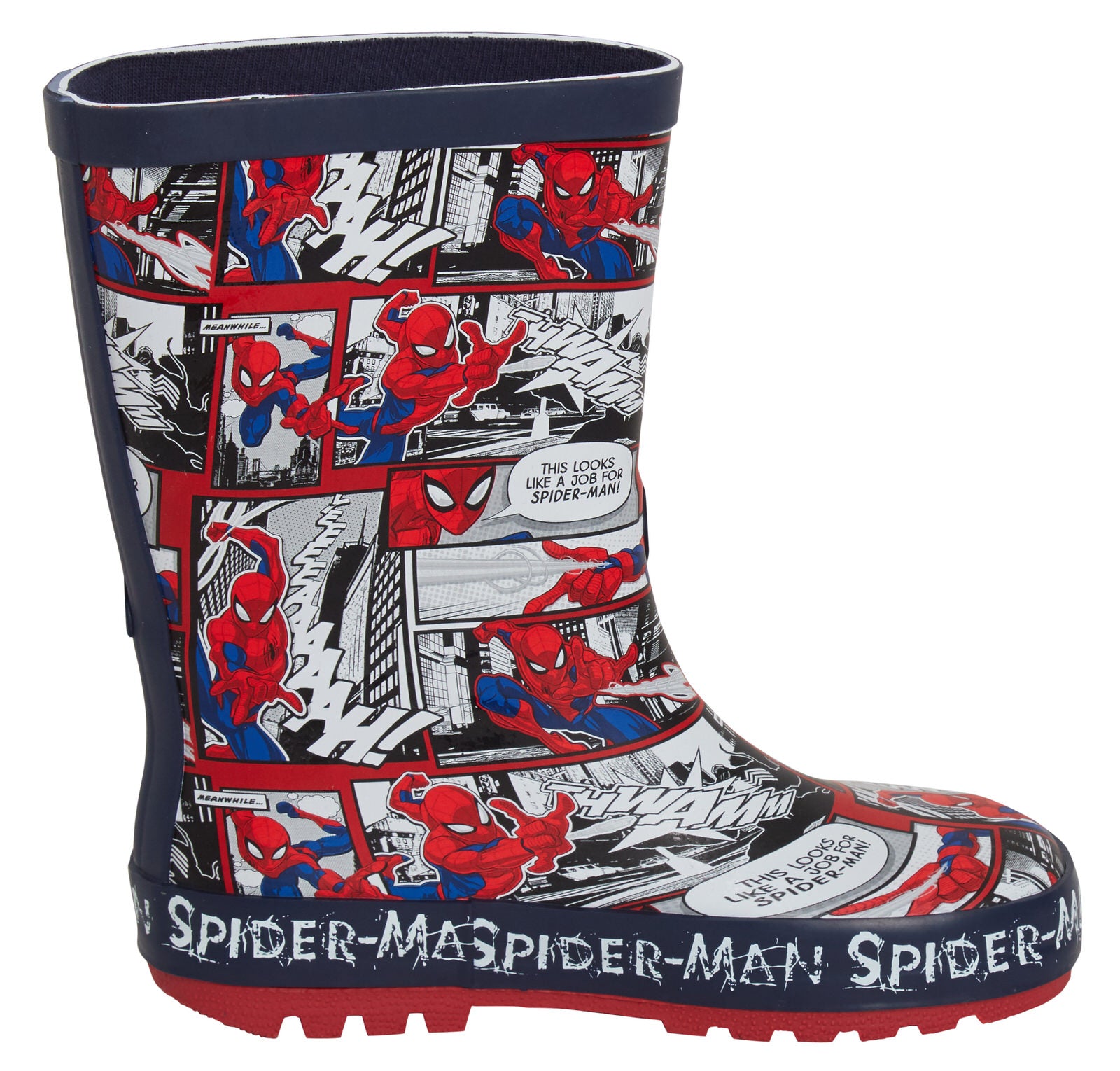 Boys Spiderman Wellington Boots Kids Marvel Rubber Wellies Rain Shoes Wellys