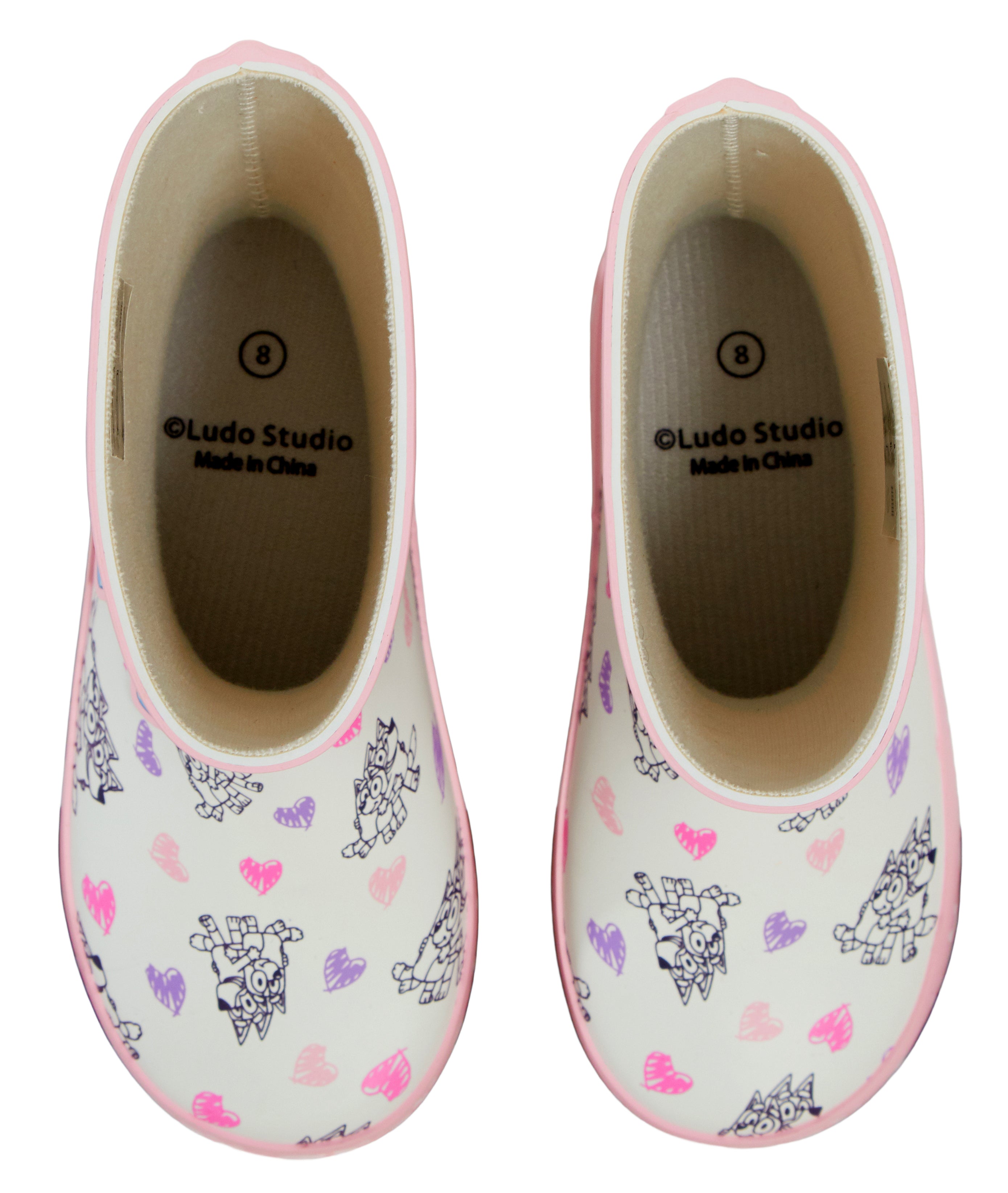 Girls Bluey Wellies Kids Rubber Wellington Boots Bingo Girls Rain Boots Wellys