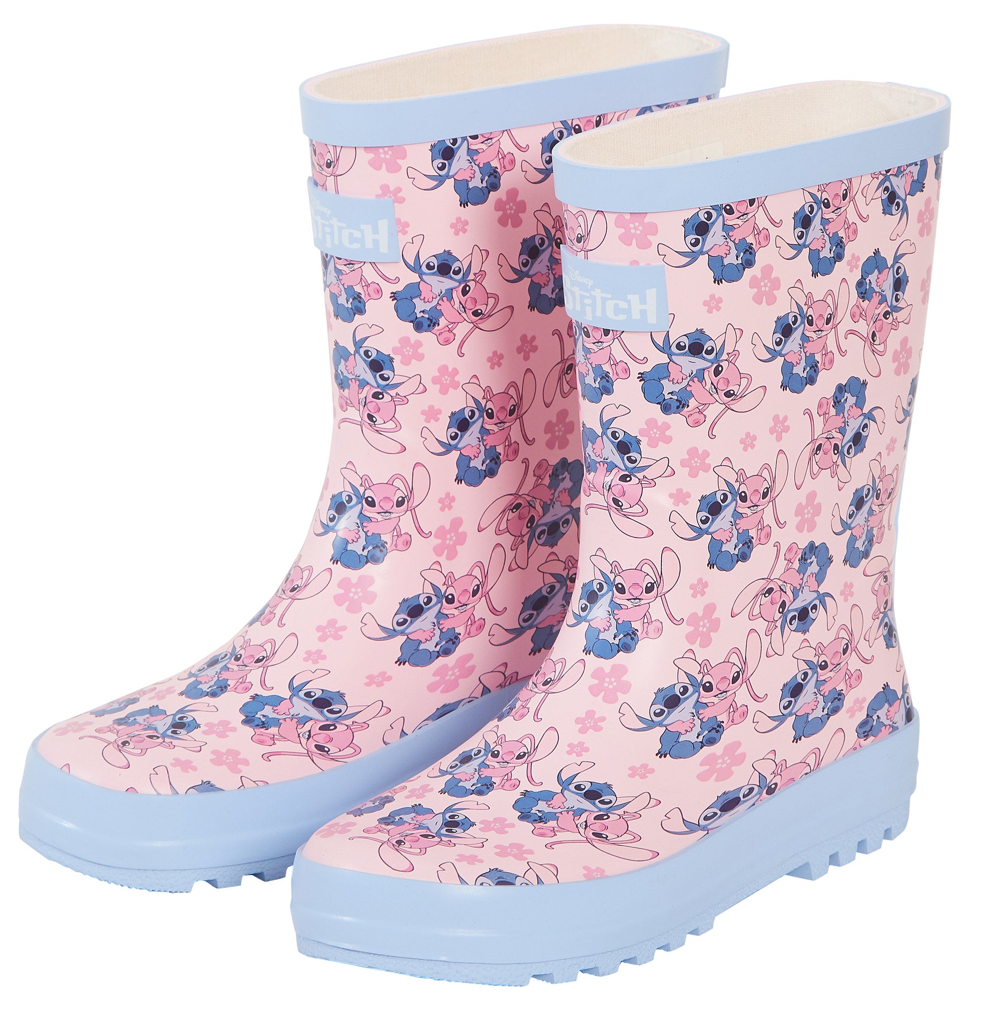 Girls Disney Stitch Wellies Rubber Wellington Boots Stitch & Angel sz 8-5 Adult