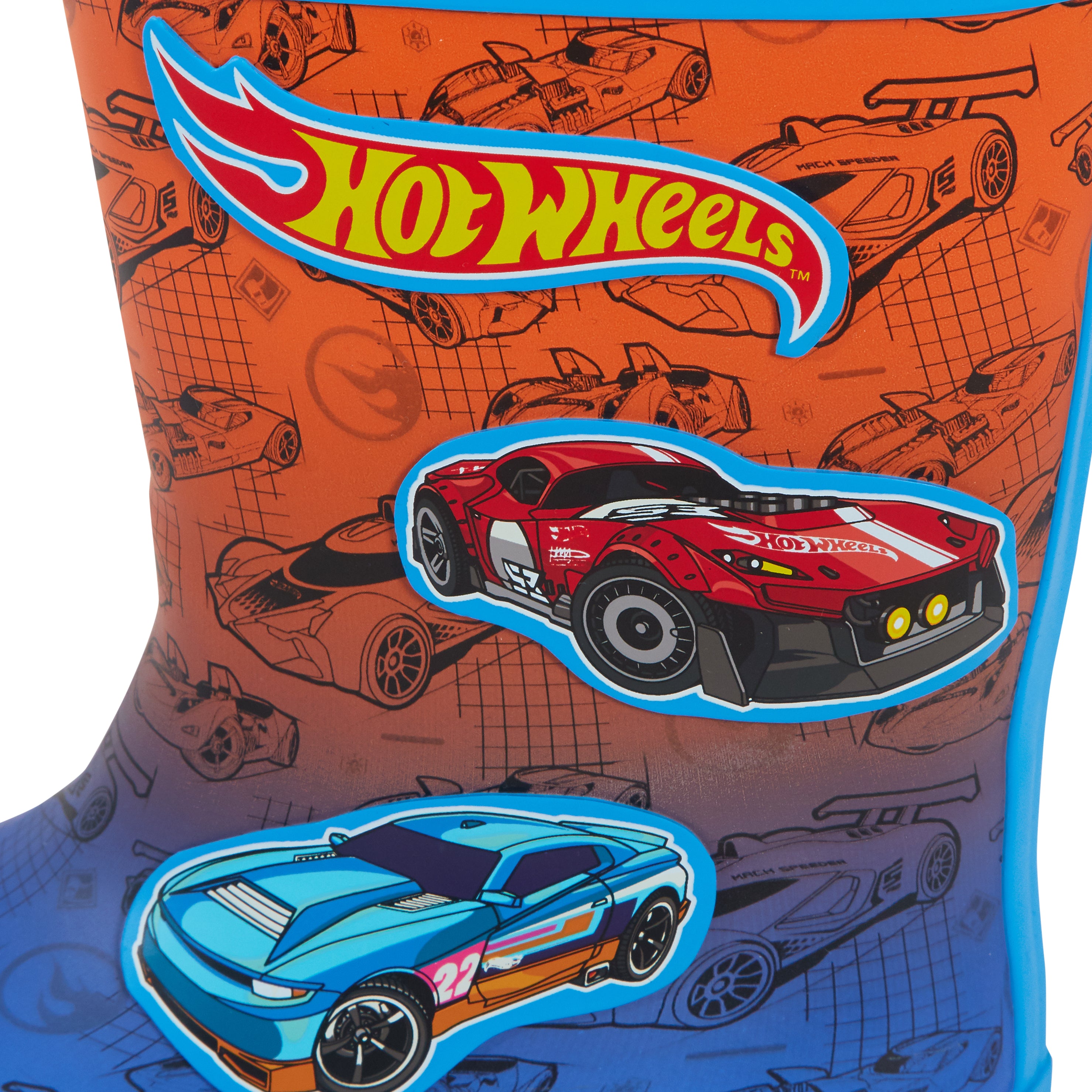 Hot Wheels Wellies Rubber Wellington Boots For Kids Racing Car Rain Snow Wellies