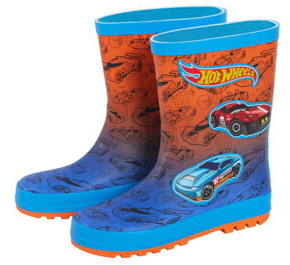 Hot Wheels Wellies Rubber Wellington Boots For Kids Racing Car Rain Snow Wellies