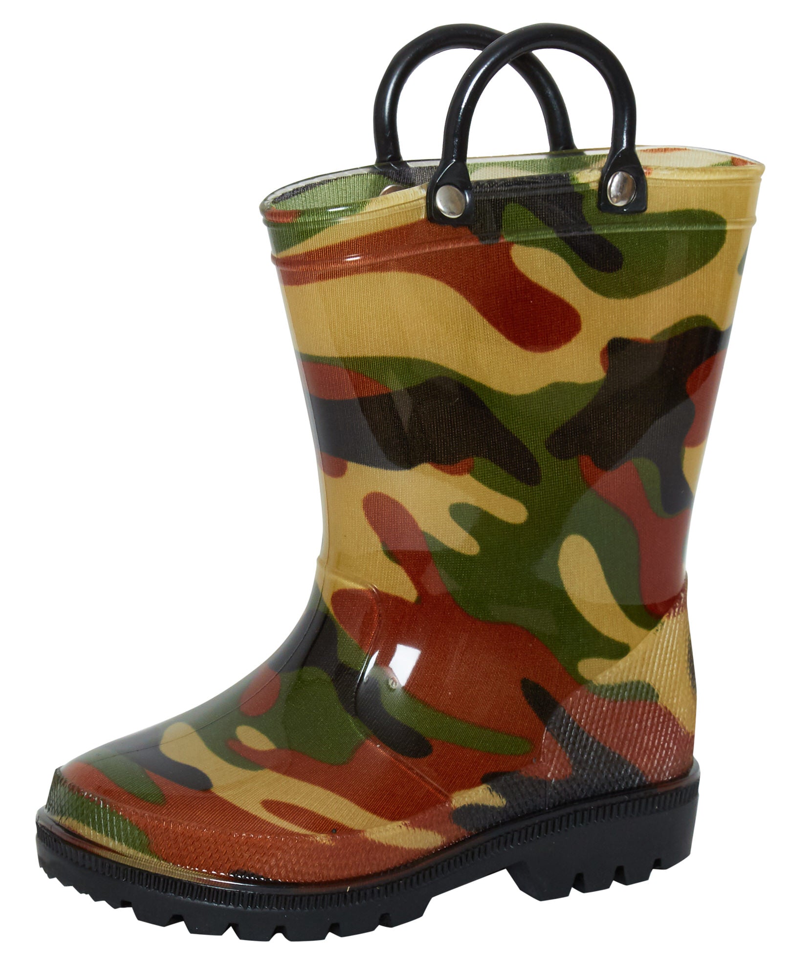 Kids Wellington Boots With Pull On Handles Boys Girls Unisex Wellies Snow Boots