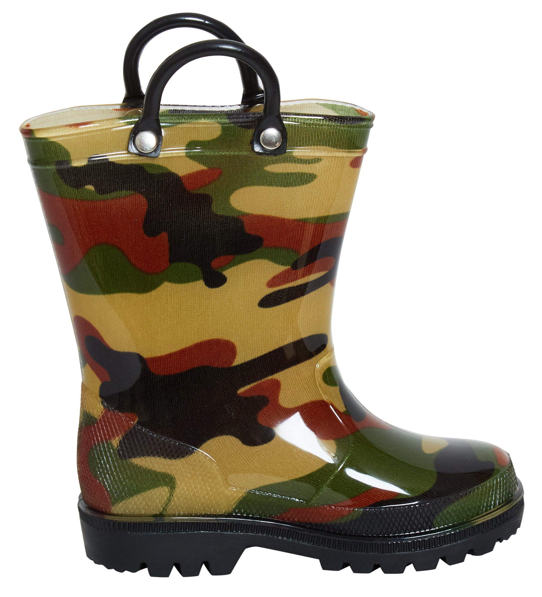 Kids Wellington Boots With Pull On Handles Boys Girls Unisex Wellies Snow Boots