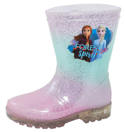 Disney Frozen 2 Girls Light Up Wellington Boots Elsa Anna Flashing Snow Wellies