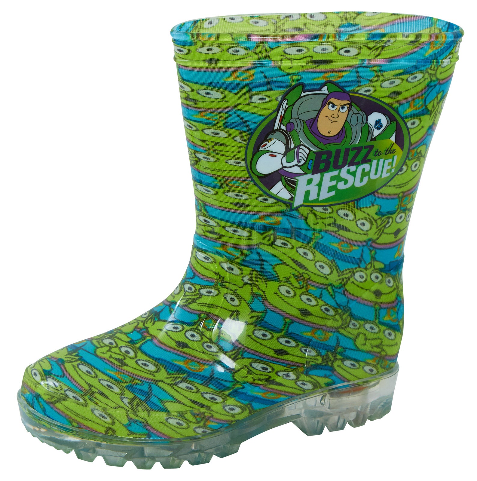 Disney Toy Story Light Up Wellington Boots Kids Buzz Aliens Rain Snow Wellies