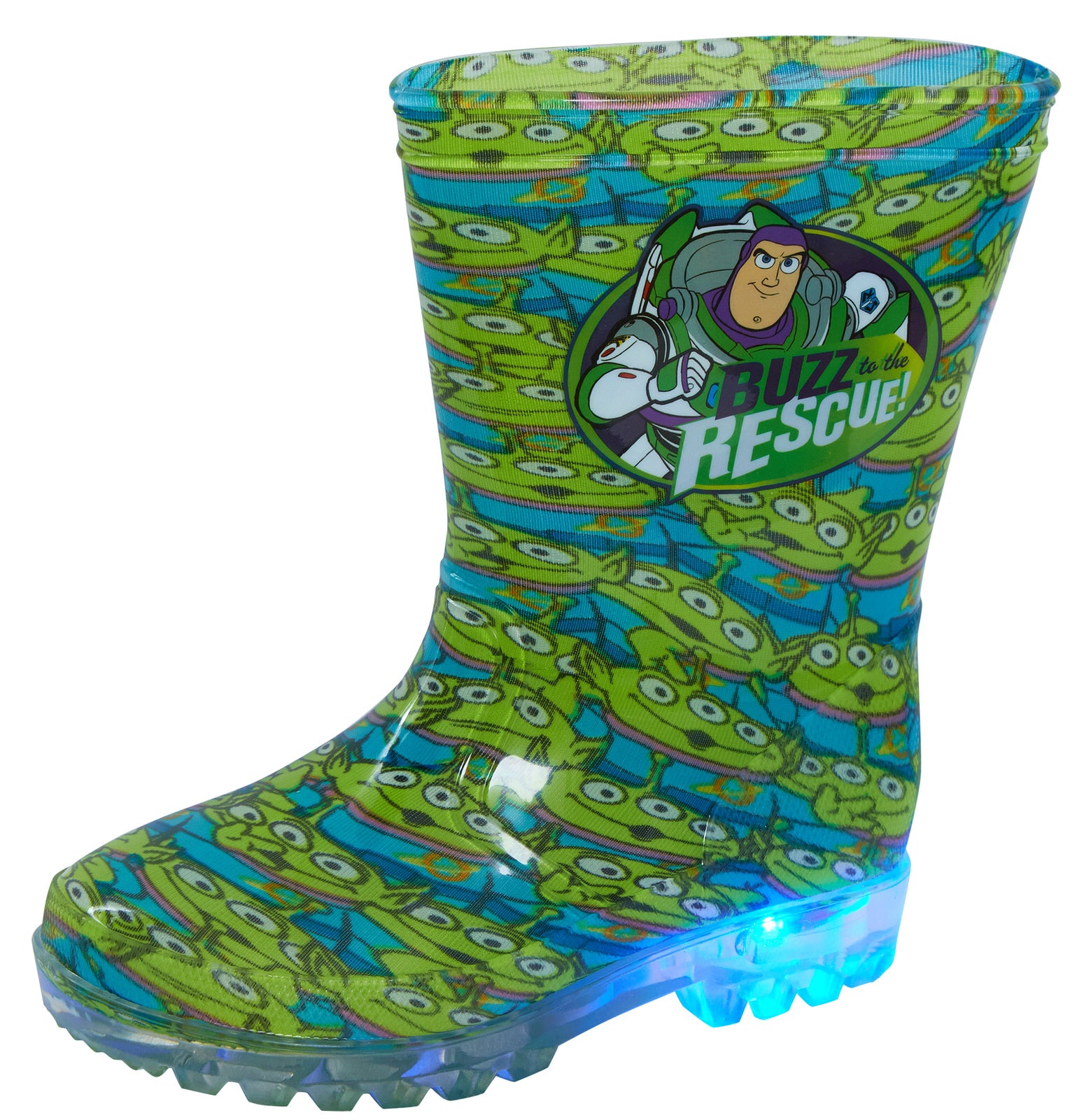 Disney Toy Story Light Up Wellington Boots Kids Buzz Aliens Rain Snow Wellies