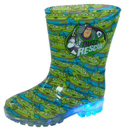 Disney Toy Story Light Up Wellington Boots Kids Buzz Aliens Rain Snow Wellies
