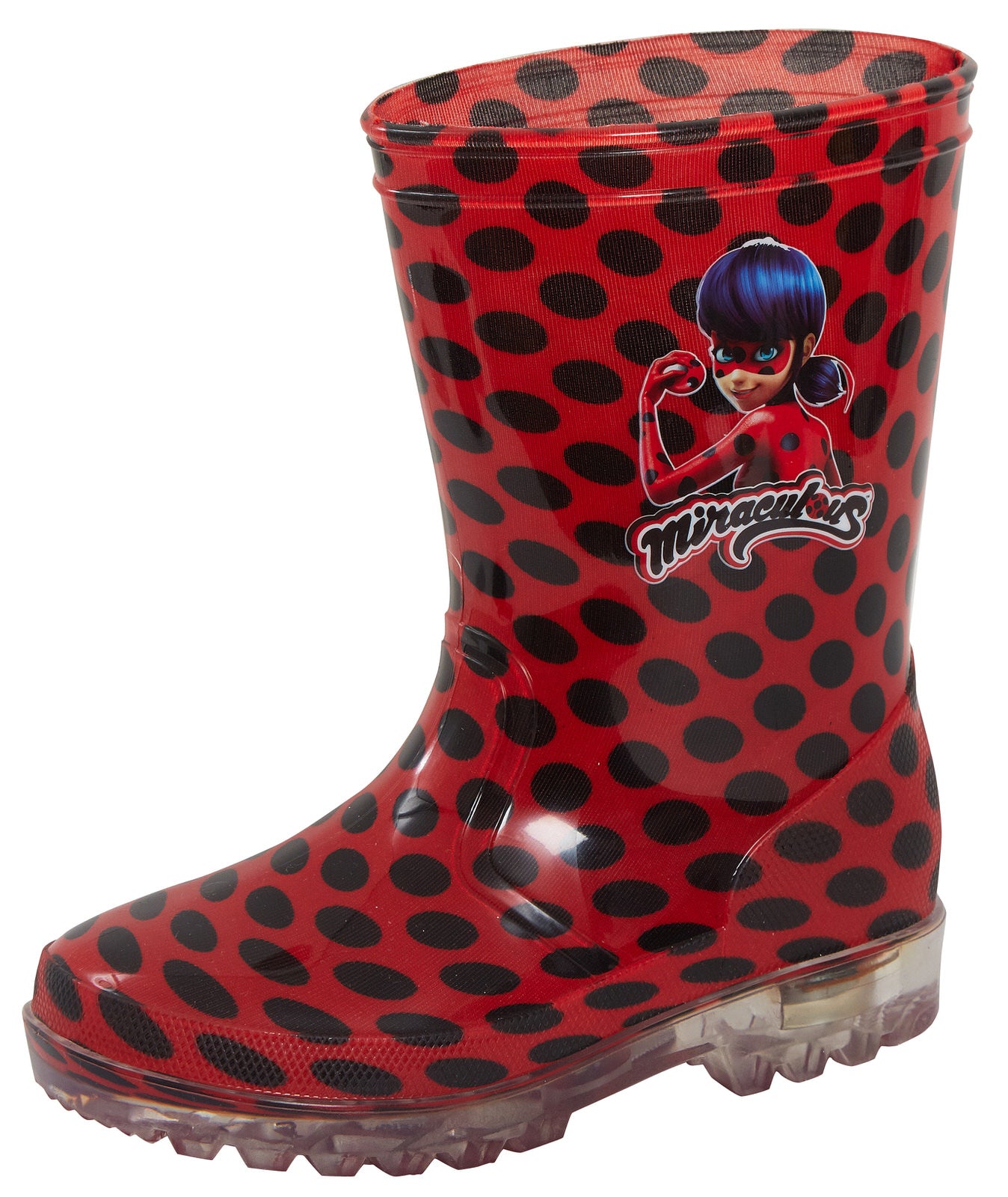 Miraculous Ladybug Girls Light Up Wellington Boots Kids Flashing Snow Wellies