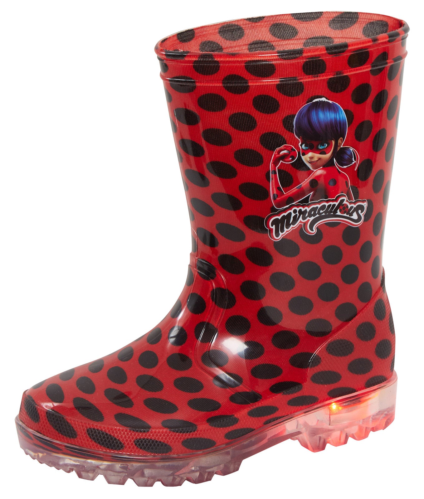 Miraculous Ladybug Girls Light Up Wellington Boots Kids Flashing Snow Wellies