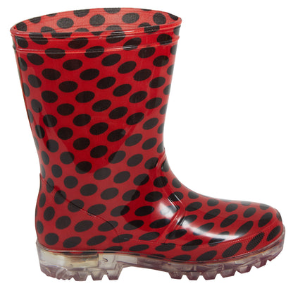 Miraculous Ladybug Girls Light Up Wellington Boots Kids Flashing Snow Wellies
