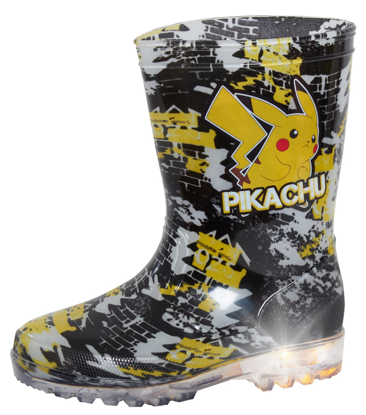 Boys Pokemon Pikachu Light Up Wellington Boots Kids Rain Snow Shoes Wellies Size