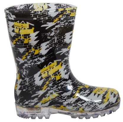 Boys Pokemon Pikachu Light Up Wellington Boots Kids Rain Snow Shoes Wellies Size