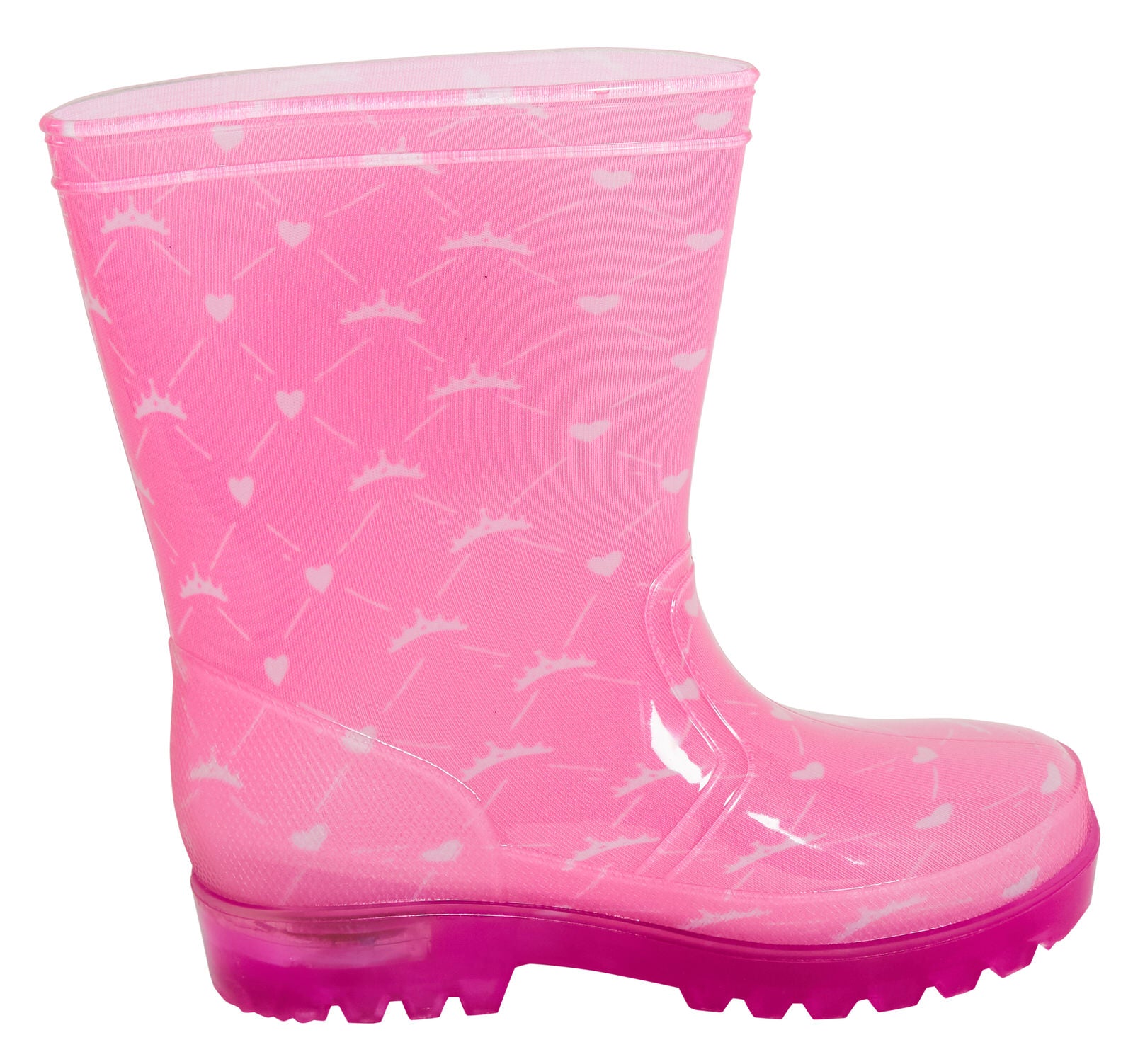 Girls Disney Princess Light Up Wellington Boots Kids Wellingtons Pink Wellies