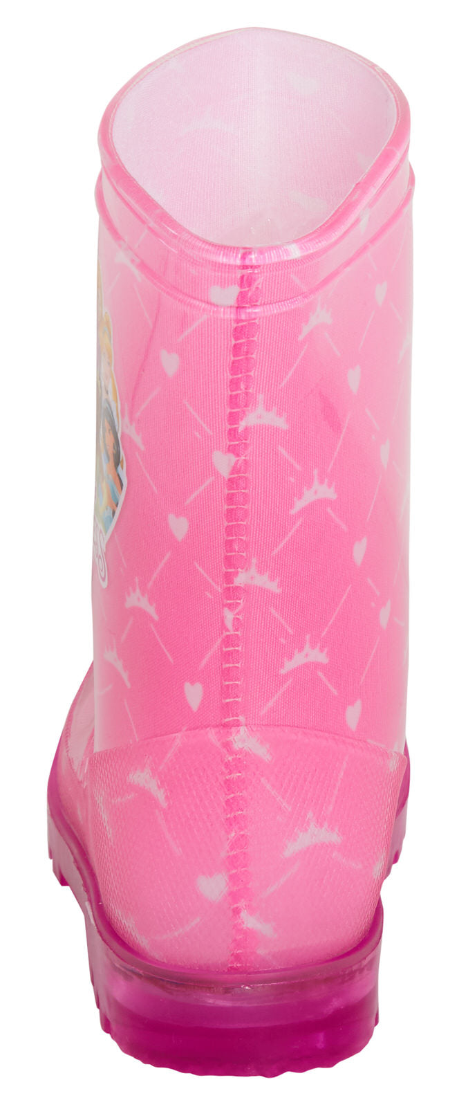 Girls Disney Princess Light Up Wellington Boots Kids Wellingtons Pink Wellies