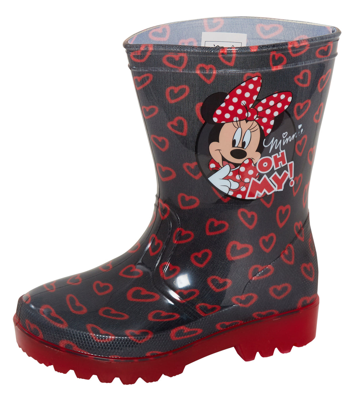 Girls Disney Minnie Mouse Light Up Wellington Boots Kids Rain Snow Shoes Wellies