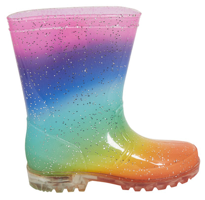 Peppa Pig Light Up Rainbow Wellington Boots Kids Flashing Wellies Girls Boots