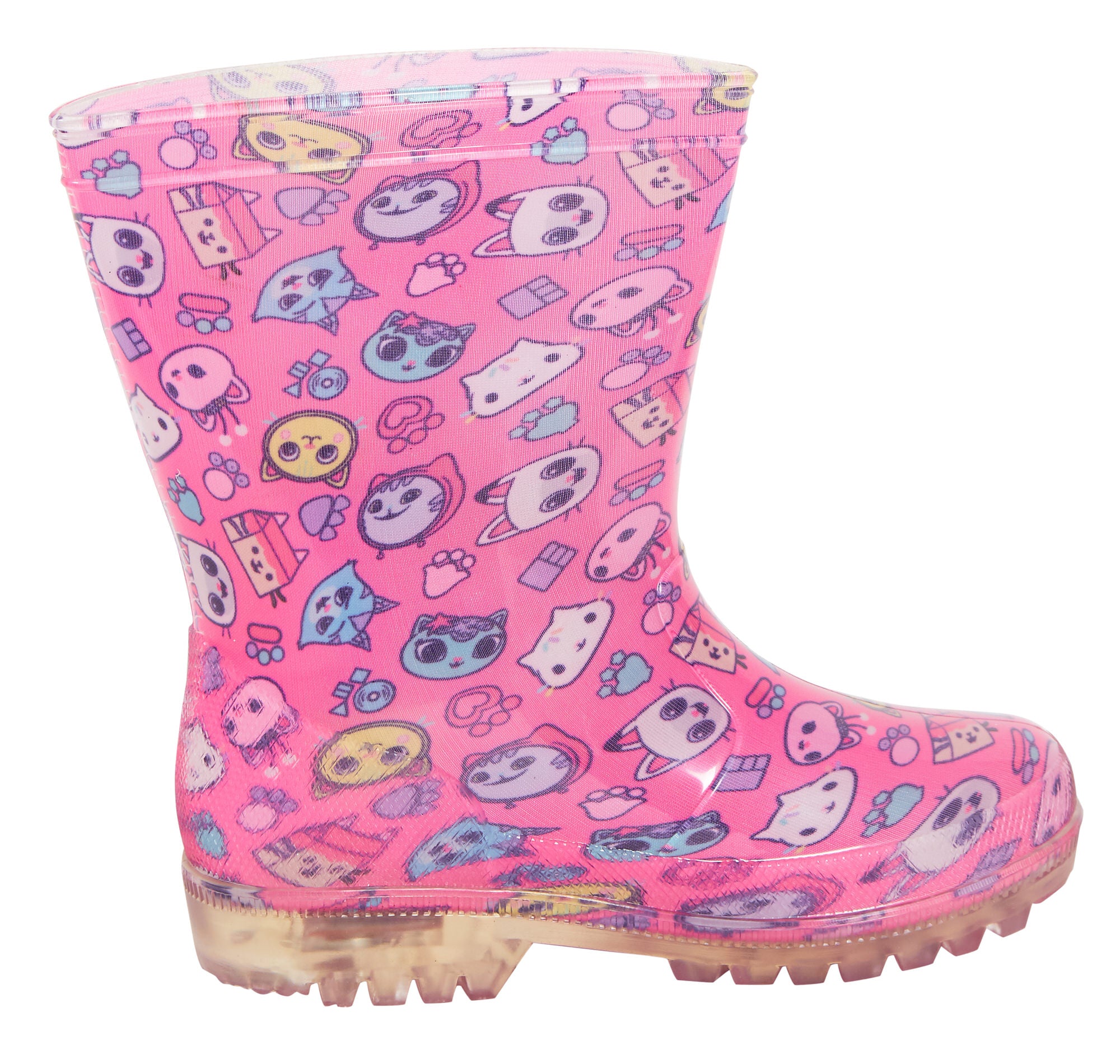 Girls Gabby's Dollhouse Light Up Wellington Boots Kids Rain Snow Shoes Wellies