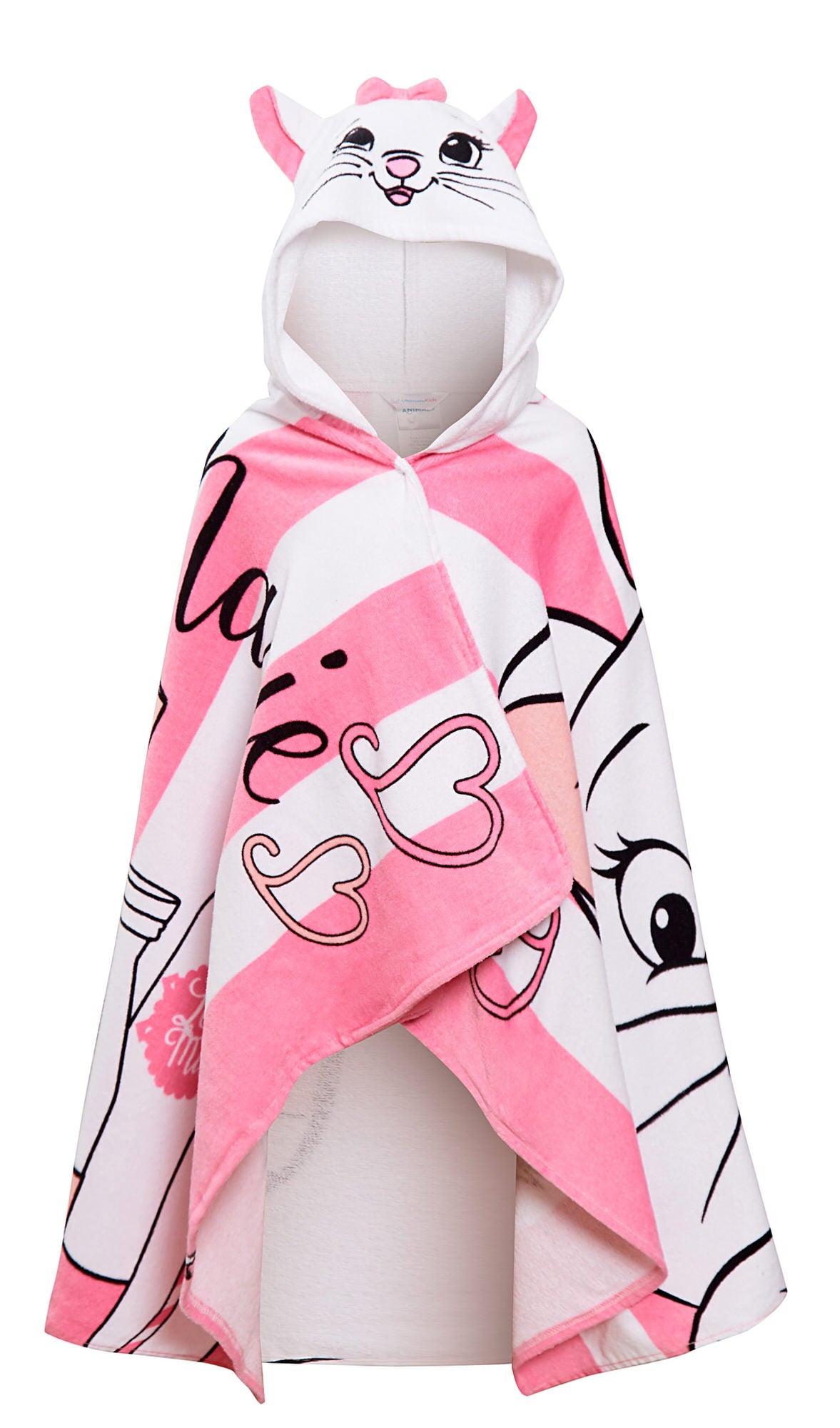 Disney Marie Hooded Towel Girls Poncho Aristocats Bath Beach Towel Swimming Wrap