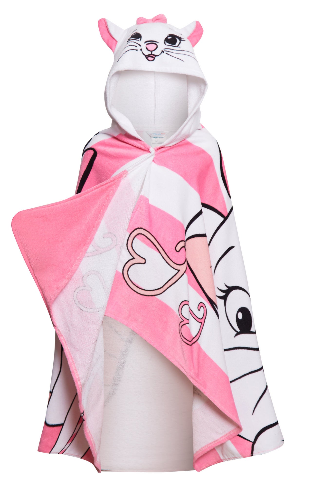 Disney Marie Hooded Towel Girls Poncho Aristocats Bath Beach Towel Swimming Wrap