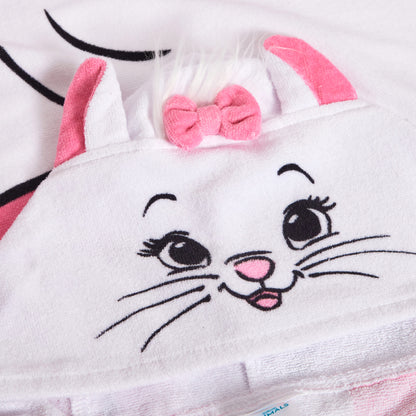 Disney Marie Hooded Towel Girls Poncho Aristocats Bath Beach Towel Swimming Wrap