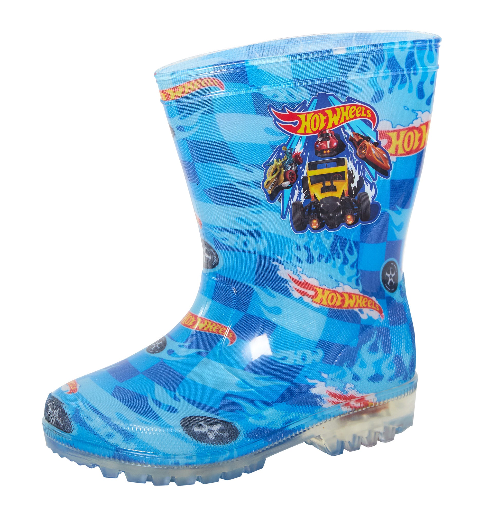 Boys Hot Wheels Light Up Wellington Boots Kids Rain Boots With Lights Wellies