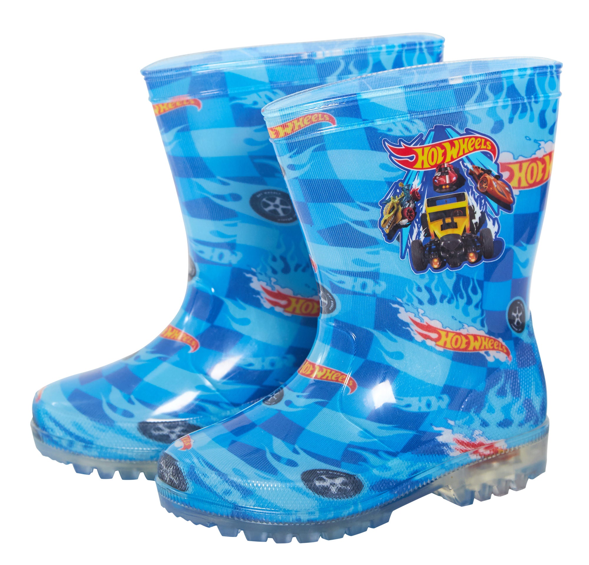 Boys Hot Wheels Light Up Wellington Boots Kids Rain Boots With Lights Wellies
