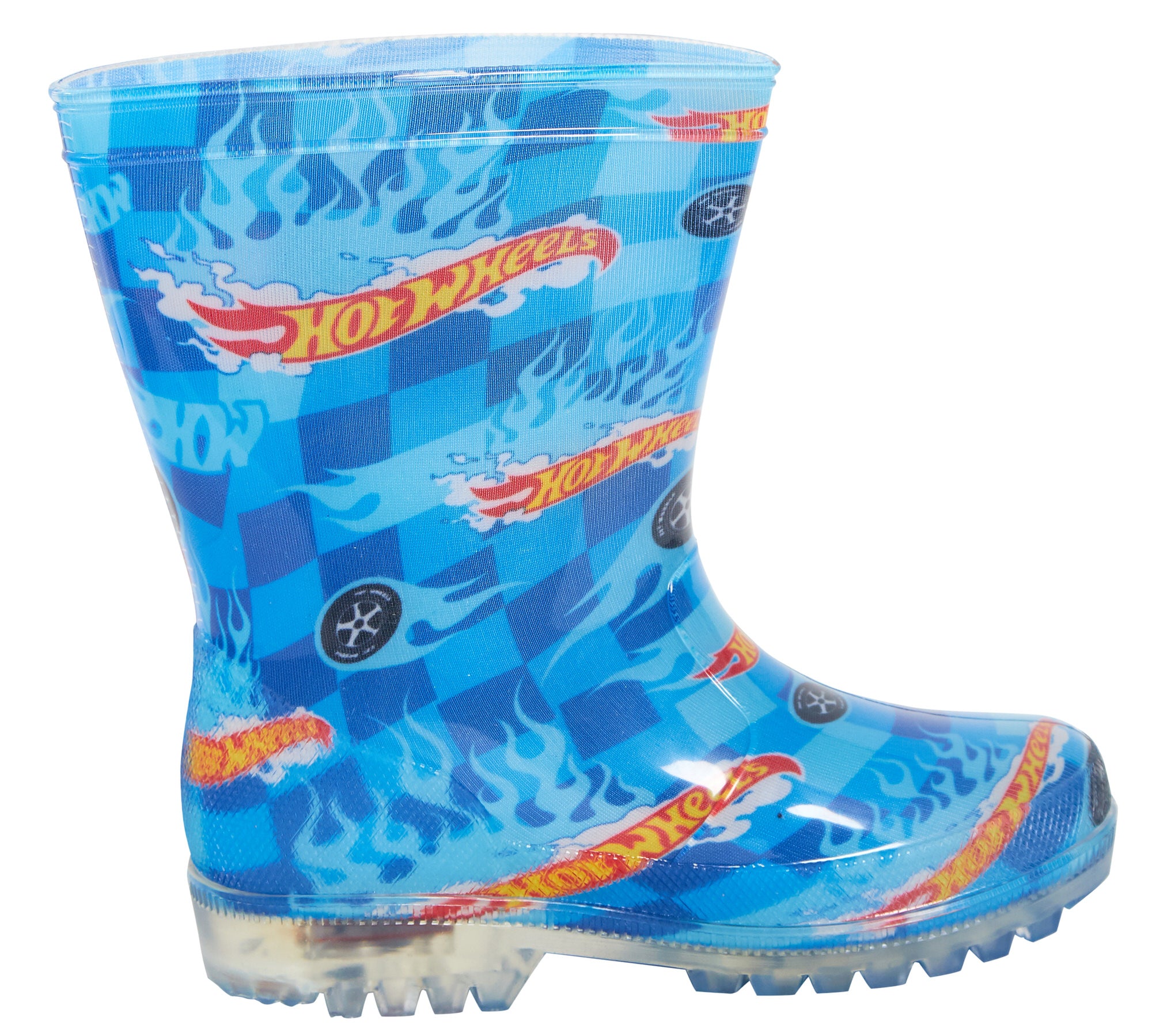 Boys Hot Wheels Light Up Wellington Boots Kids Rain Boots With Lights Wellies