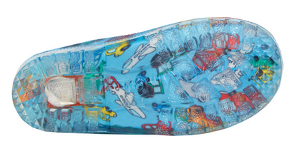Kids Light Up Vehicle Wellington Boots Boys Blue Cars Wellies Rain Snow Shoes