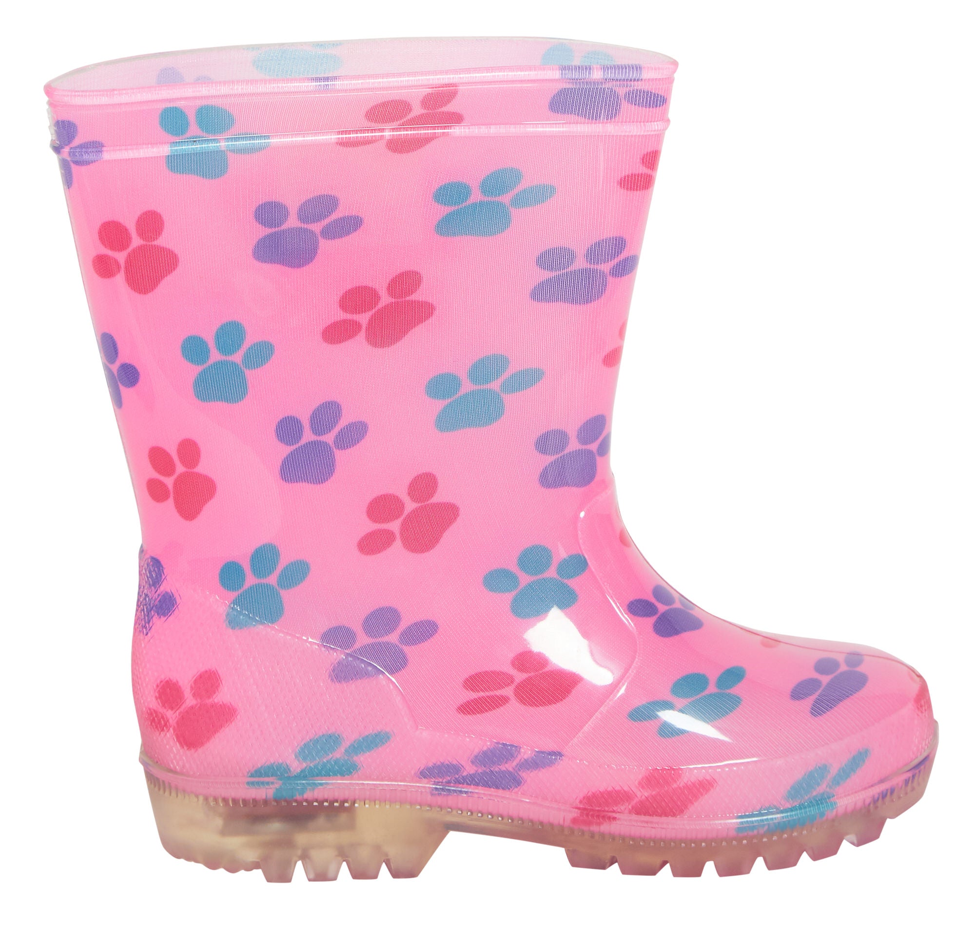 Paw Patrol Girls Light Up Wellington Boots Kids Skye Rain Boots Pink Wellies