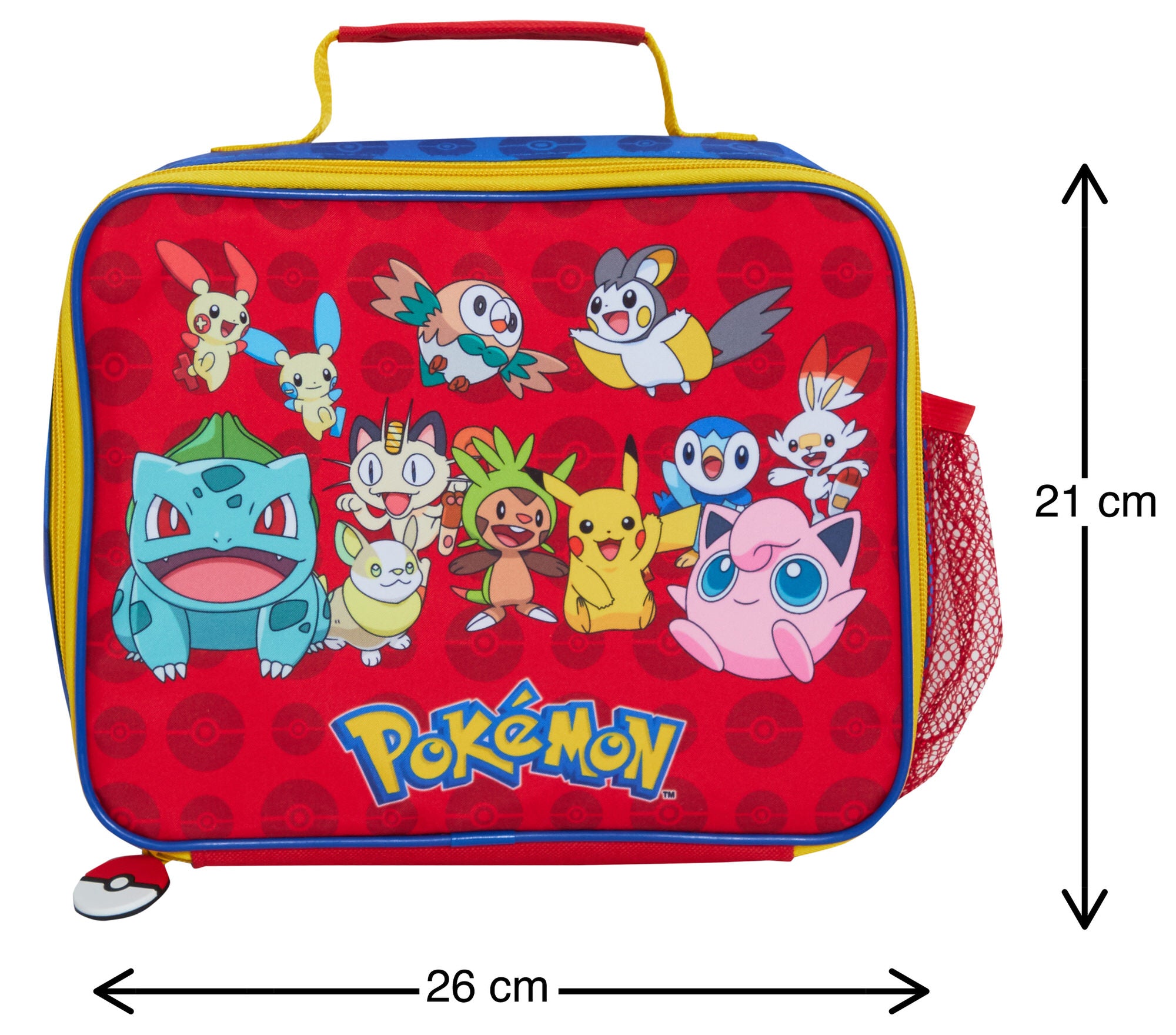 Pokemon Lunch Bag With Side Bottle Holder Kids Pikachu School Insulated Luchbox
