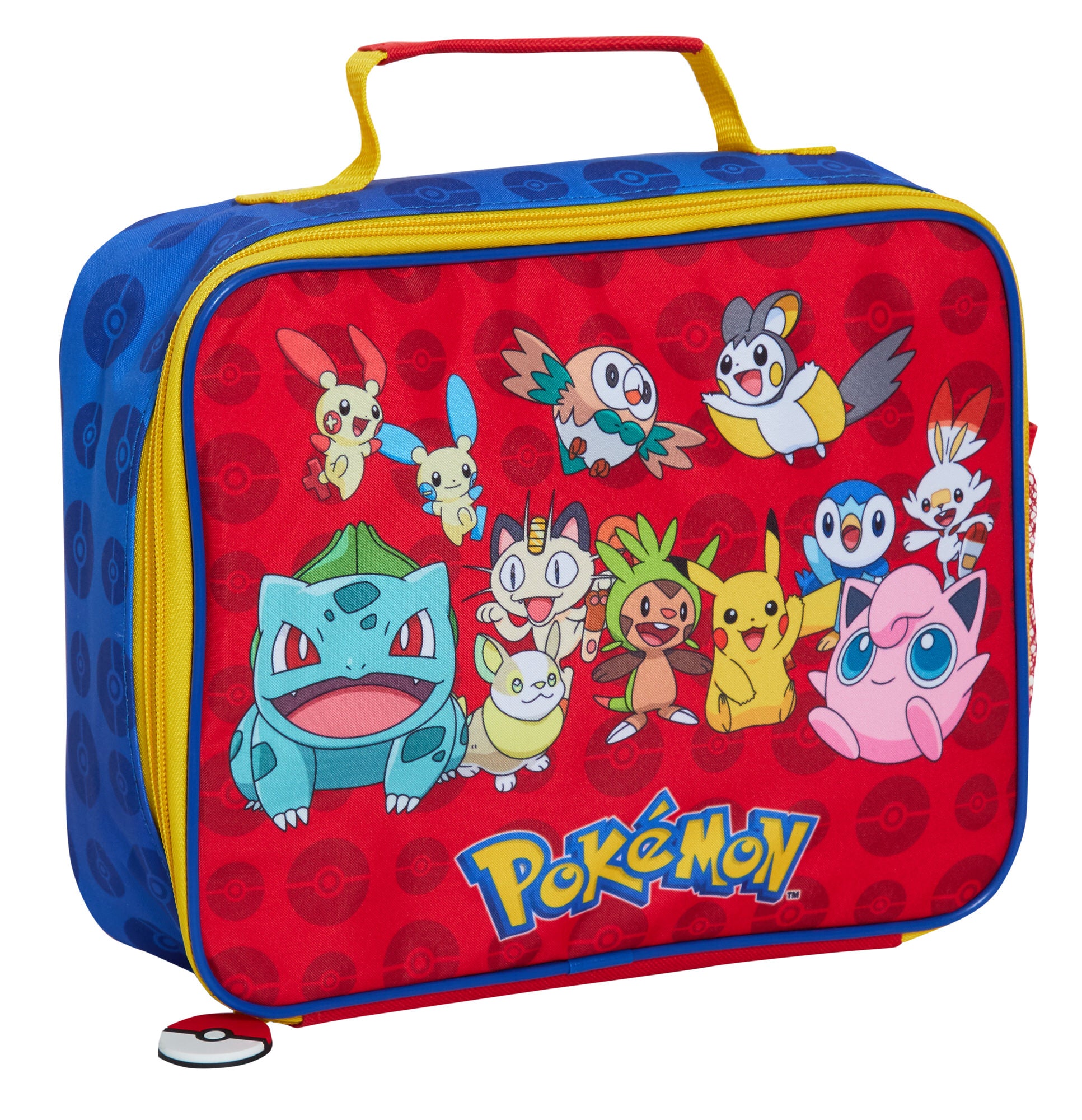 Pokemon Lunch Bag With Side Bottle Holder Kids Pikachu School Insulated Luchbox