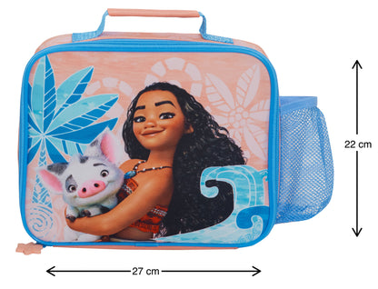 Disney Moana Lunch Bag with Bottle Holder Girls School Insulated Cooler Lunchbox