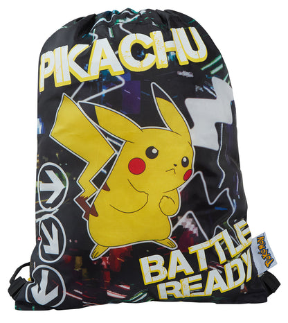 Kids Pokemon Glow In The Dark Drawstring Gym Bag Pikachu School PE Swim Bag