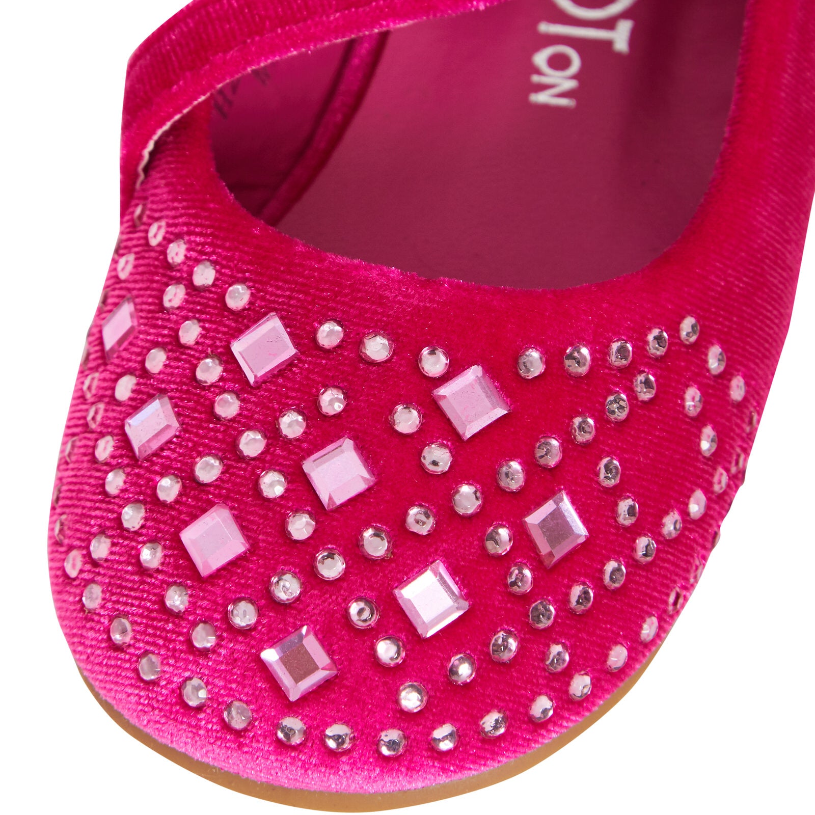Girls Mary Jane Velvet Party Shoes Baby Infants Diamante Easy Fasten Flat Pumps